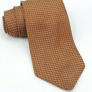 Ike Behar Rusty Brown Blue Accent  Silk Necktie